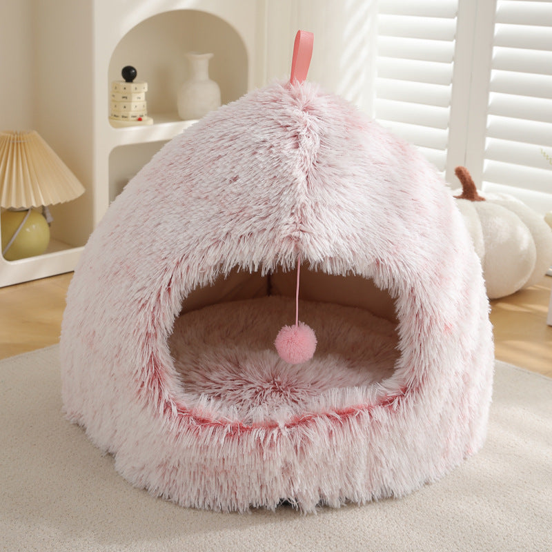 Cozy Comfort for Your Feline Friend: The Winter Cat Nest Plush Warm Pet Bed