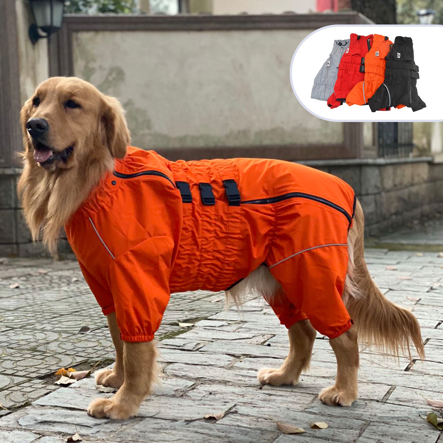 Four-Legged Dog Raincoat - Waterproof Outdoor Pet Clothing