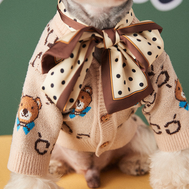 Pet Teddy Schnauzer Sweater Cardigan