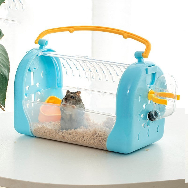 Portable Hamster Carry Cage - Transparent Travel Bag