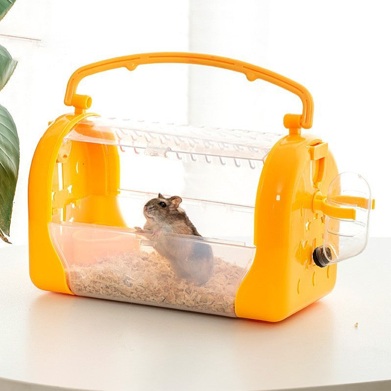 Portable Hamster Carry Cage - Transparent Travel Bag