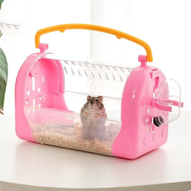 Portable Hamster Carry Cage - Transparent Travel Bag