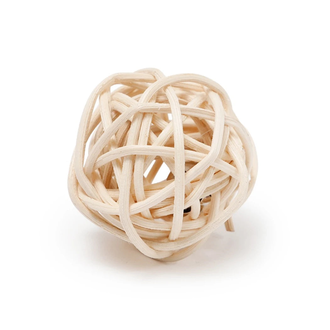 2pcs Cat Toy Pet Rattan Ball Cat Toy Funny Faux