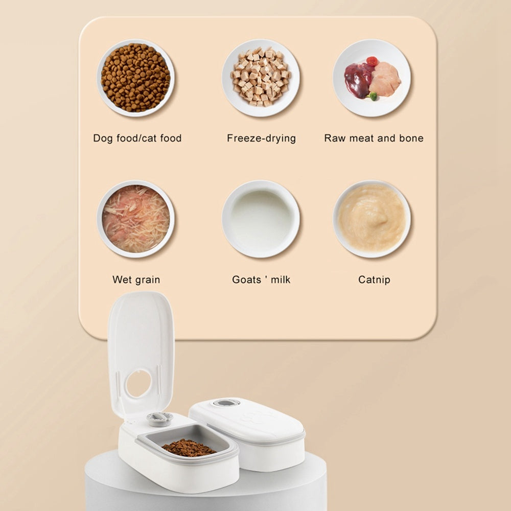 Smart Automatic Pet Feeder - Timer Food Dispenser with Stainless Steel Bowl
