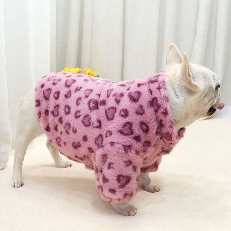 Pet Simple Thick Warm Leopard Coat