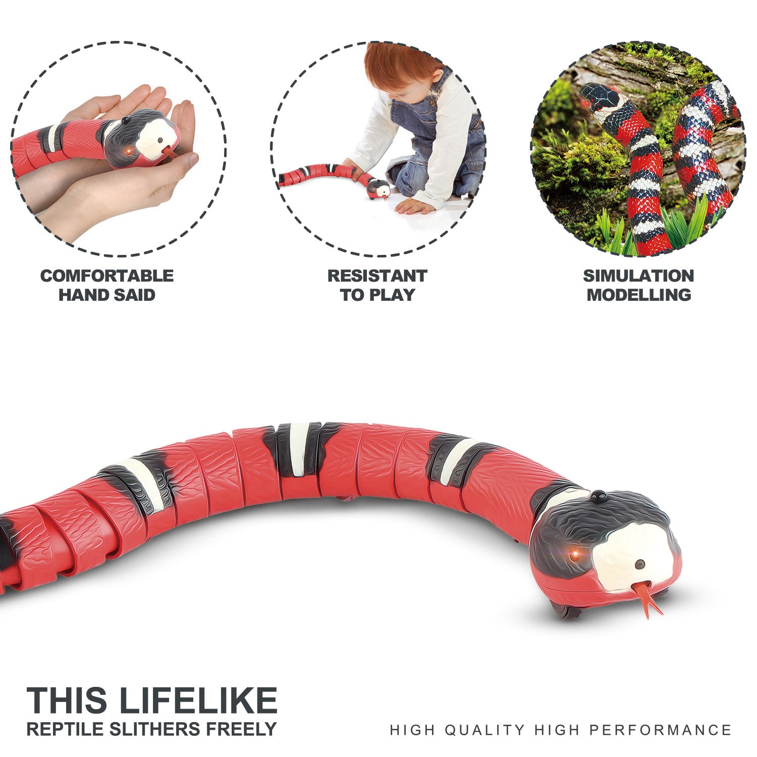 Smart Sensing Electronic Snake Cat Toy - USB Rechargeable Interactive Teaser