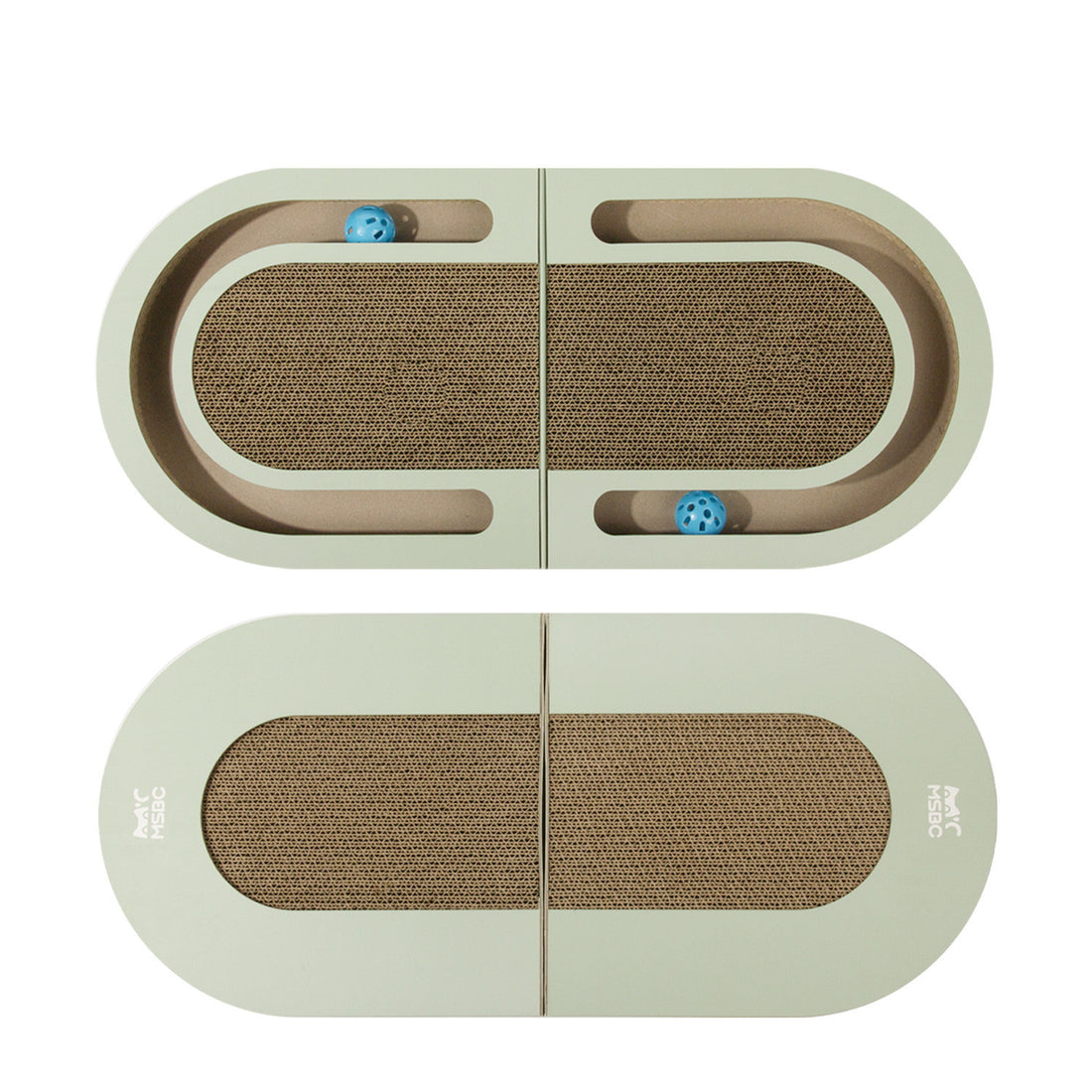 Corrugated Paper Folding Cat Grab Board With Ball