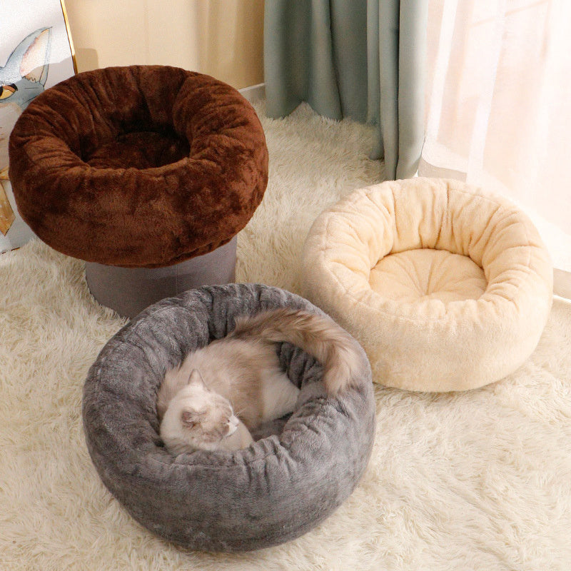 Pet Long Plush Donut Bed