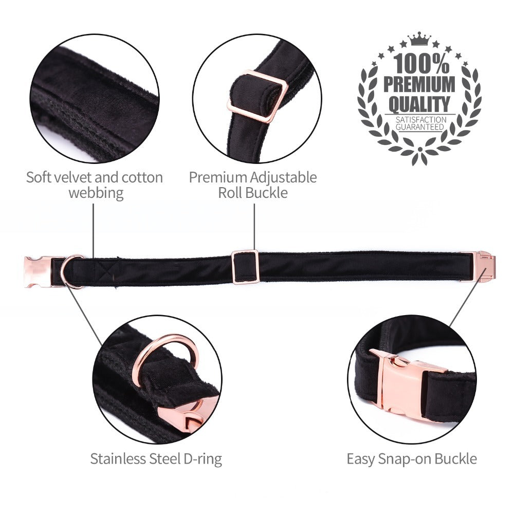 Unique Style Paws Christmas Black Soft Collar