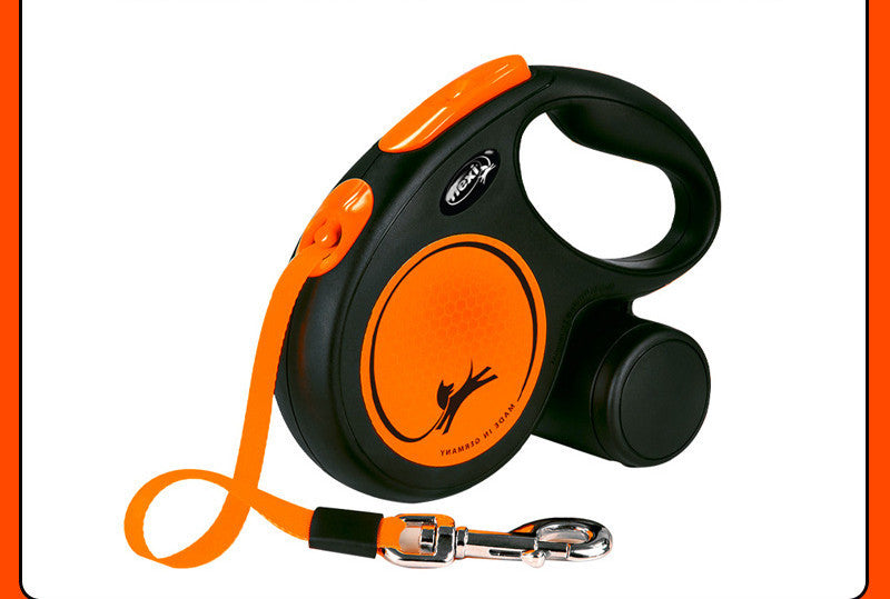 Orange Automatic Retractable Dog Walking Leash