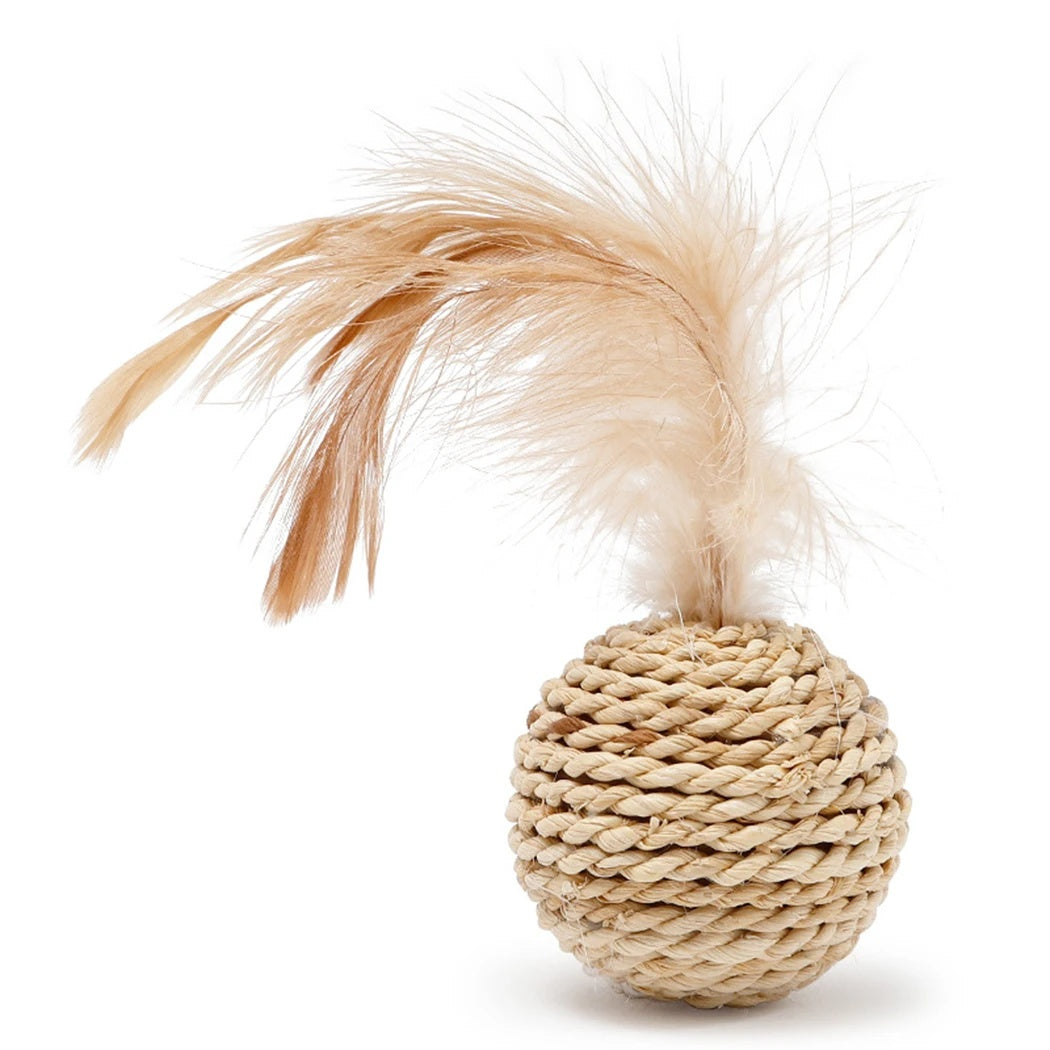 2pcs Cat Toy Pet Rattan Ball Cat Toy Funny Faux
