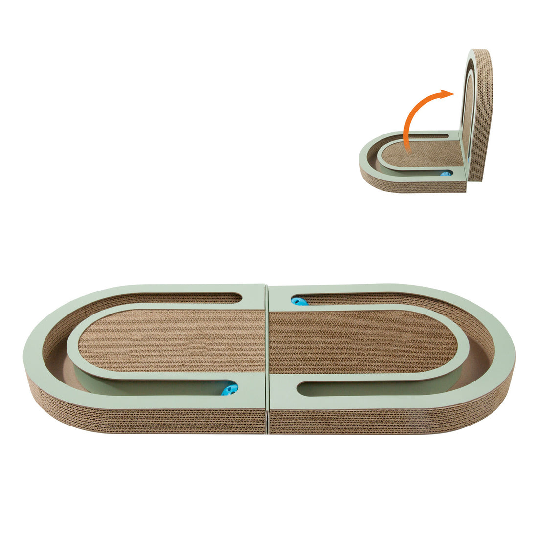 Corrugated Paper Folding Cat Grab Board With Ball