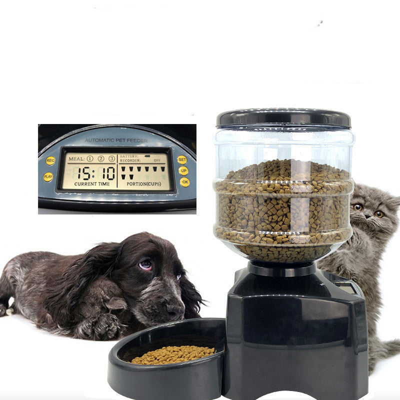 Three-Meal Timed Automatic Pet Feeder - Programmable Food Dispenser