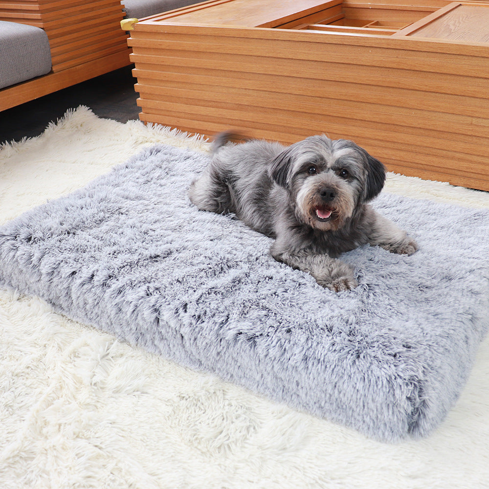 Plush Square Pet Bed Wave