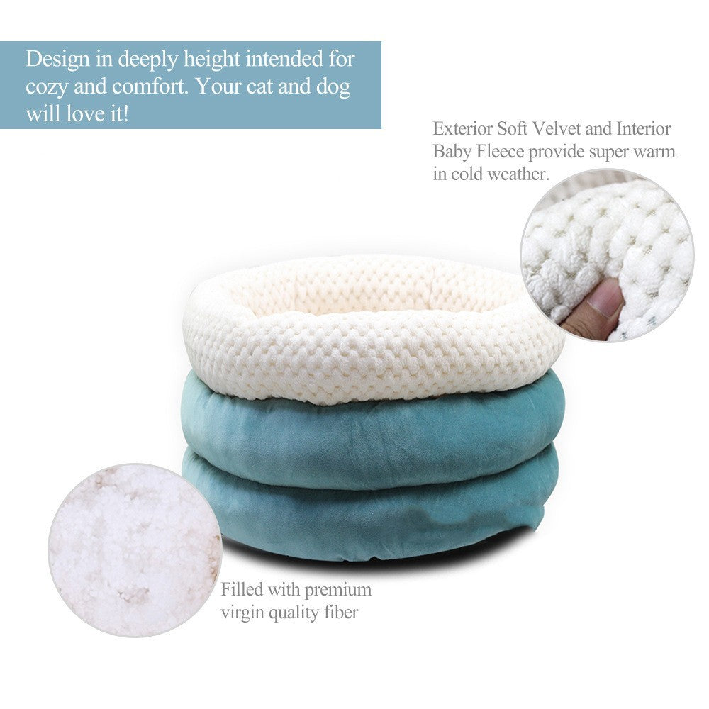 Semi-closed Velvet Pet Bed