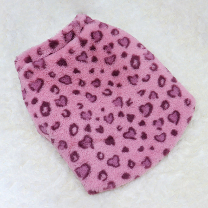 Pet Simple Thick Warm Leopard Coat