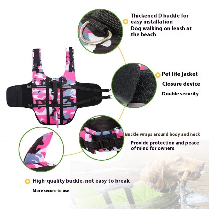 Creative Pet Camouflage Swimming Life Jacket
