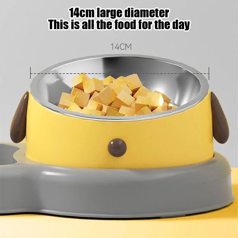Pet Feeder Bowls Set with Water Bottle - 15° Tilted Design