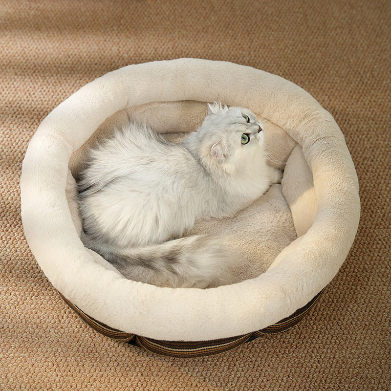 Dog Pet Bed Linen Round