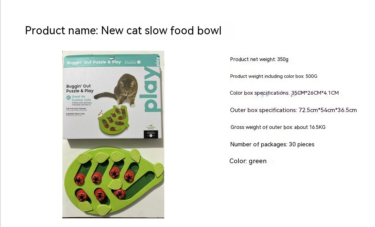 Christmas Cat Slow Feeding Bowl - Festive Holiday Pet Bowl