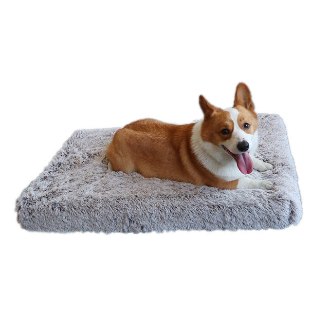 Plush Square Pet Bed Wave