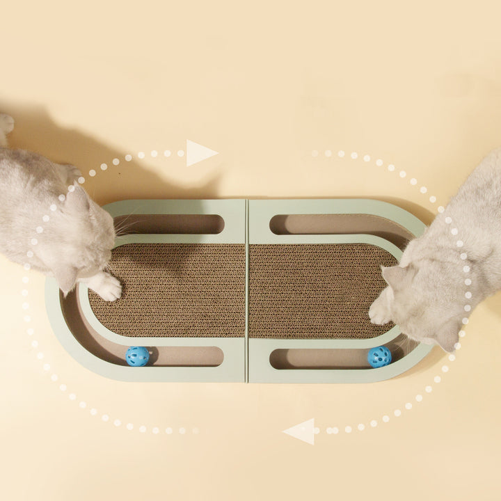 Corrugated Paper Folding Cat Grab Board With Ball