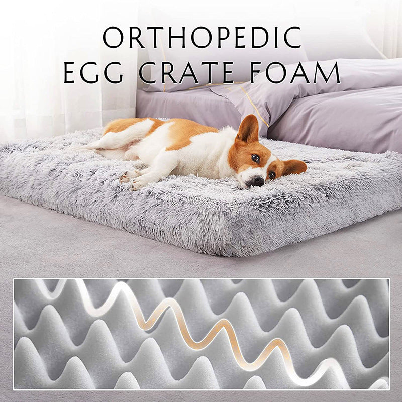 Plush Square Pet Bed Wave