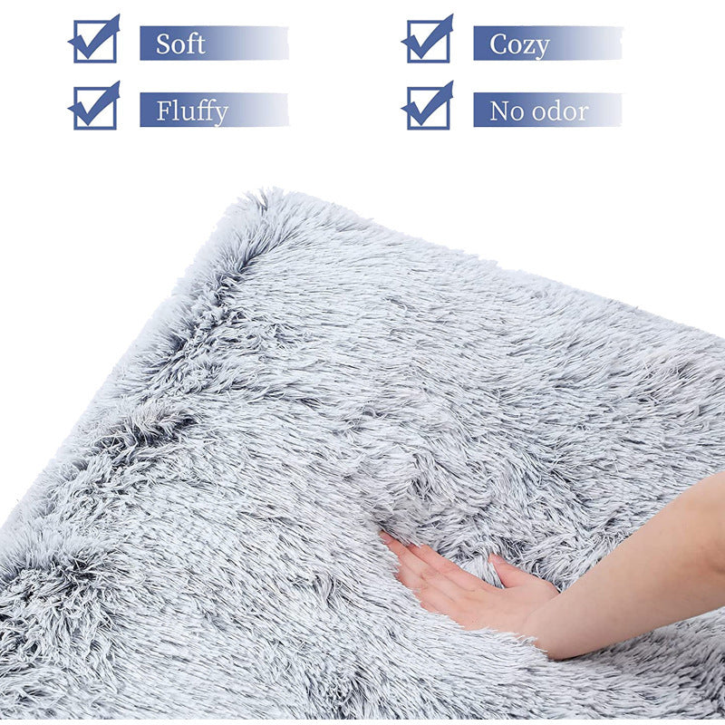 Plush Square Pet Bed Wave